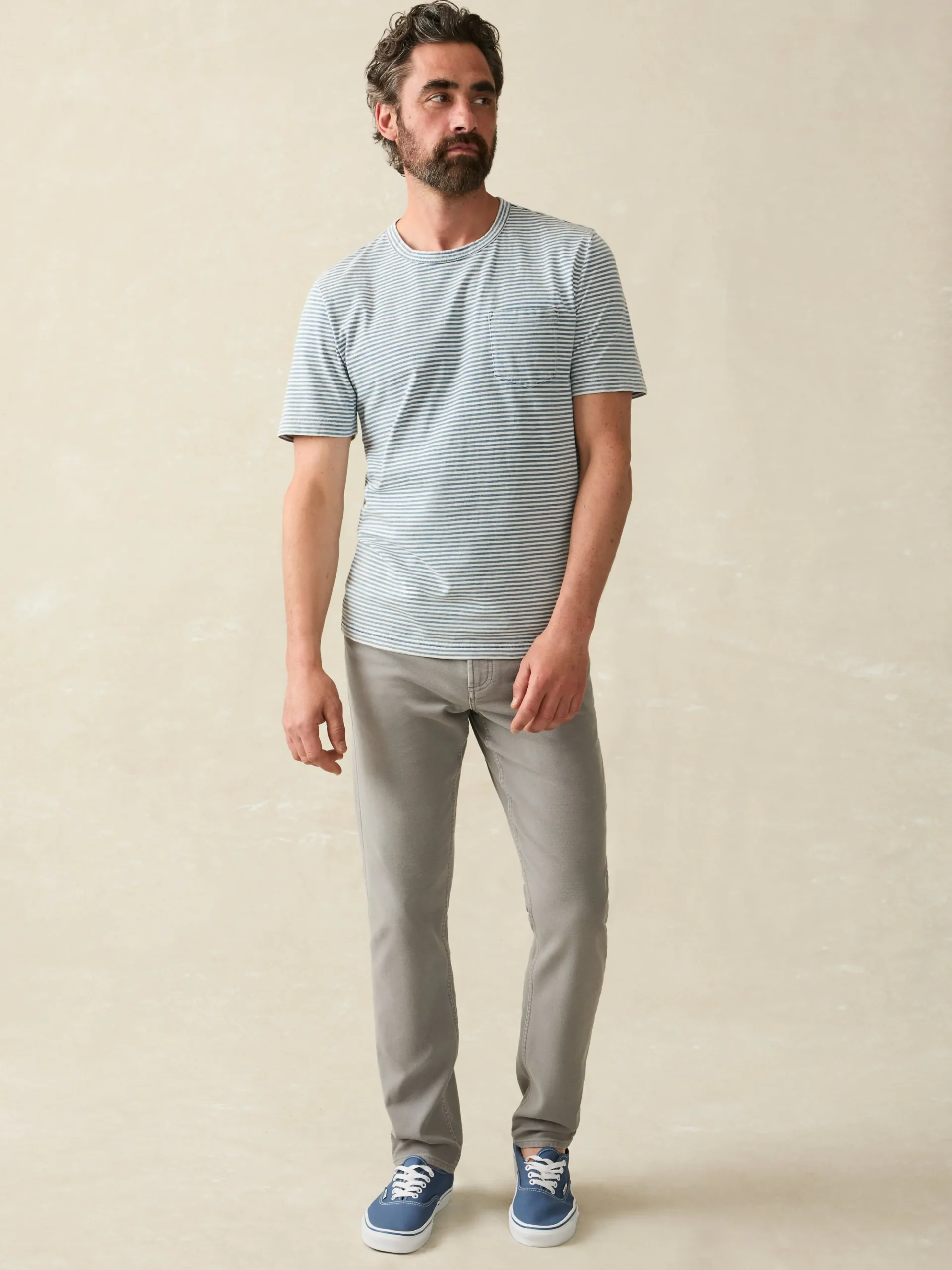 Faherty Brand Short-Sleeve Indigo Pocket Tee -