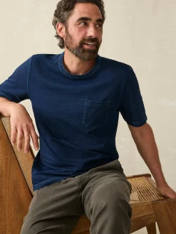 Faherty Brand Short-Sleeve Indigo Pocket Tee -