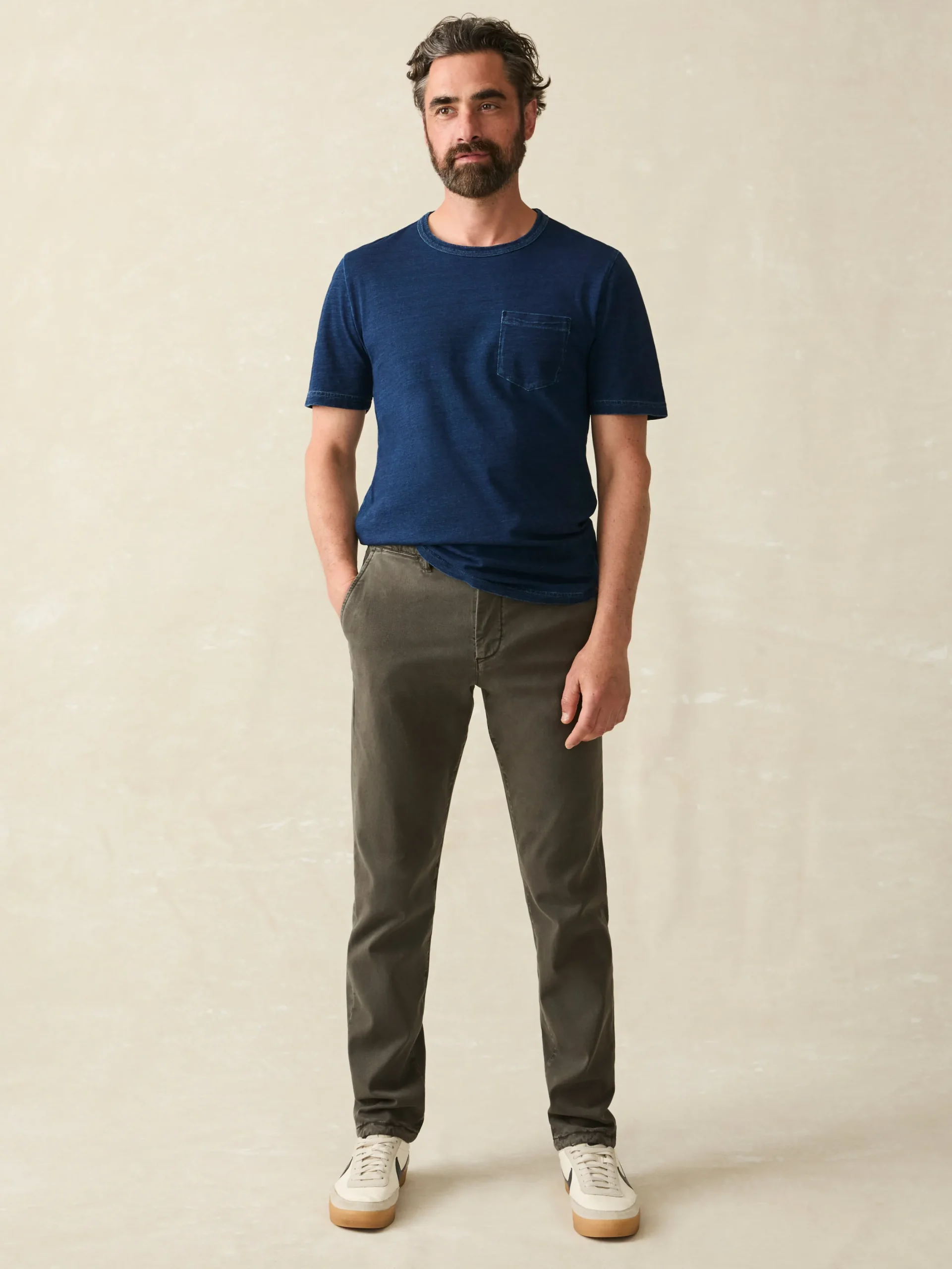 Faherty Brand Short-Sleeve Indigo Pocket Tee -