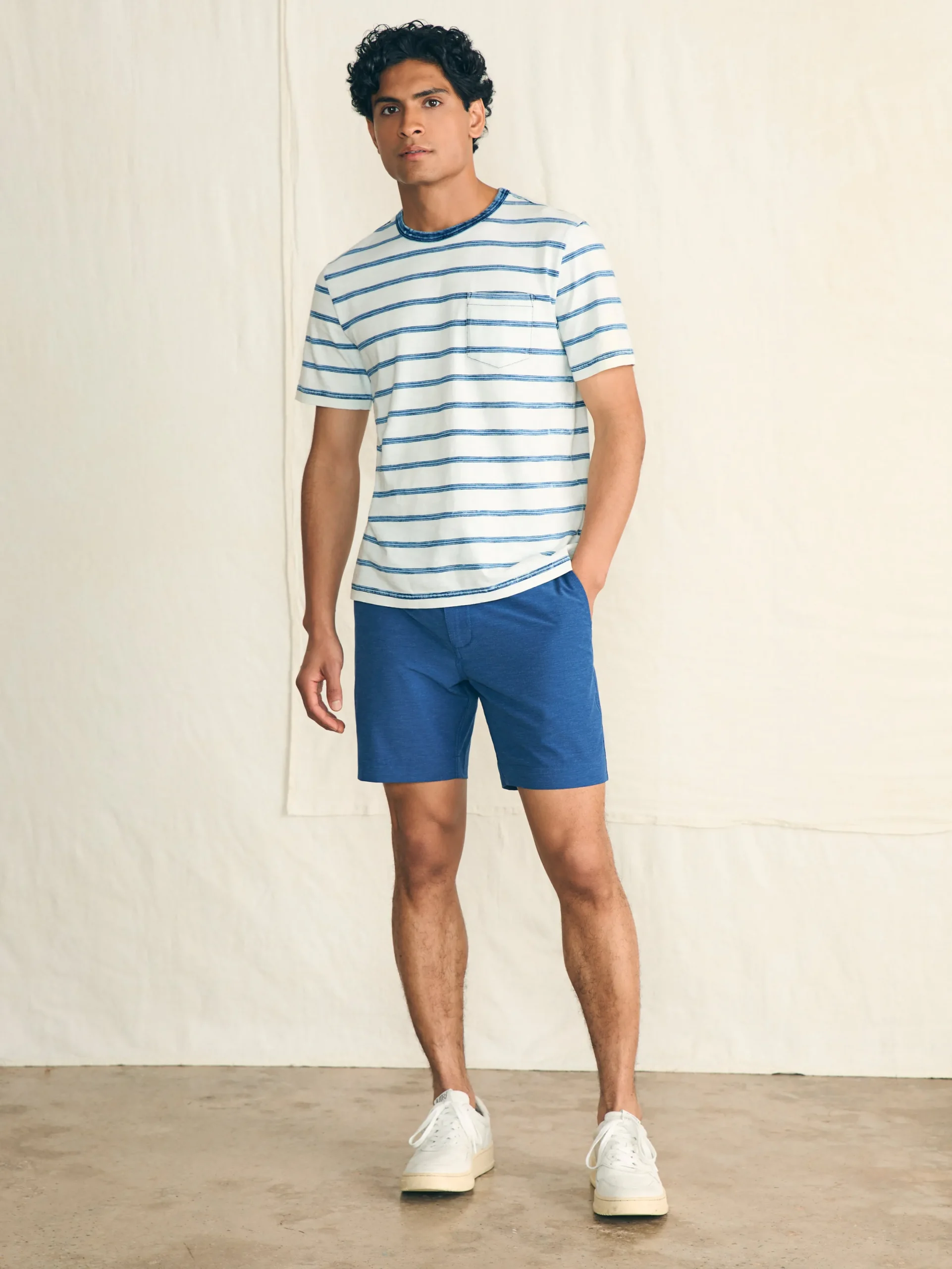 Faherty Brand Short-Sleeve Indigo Pocket Tee -