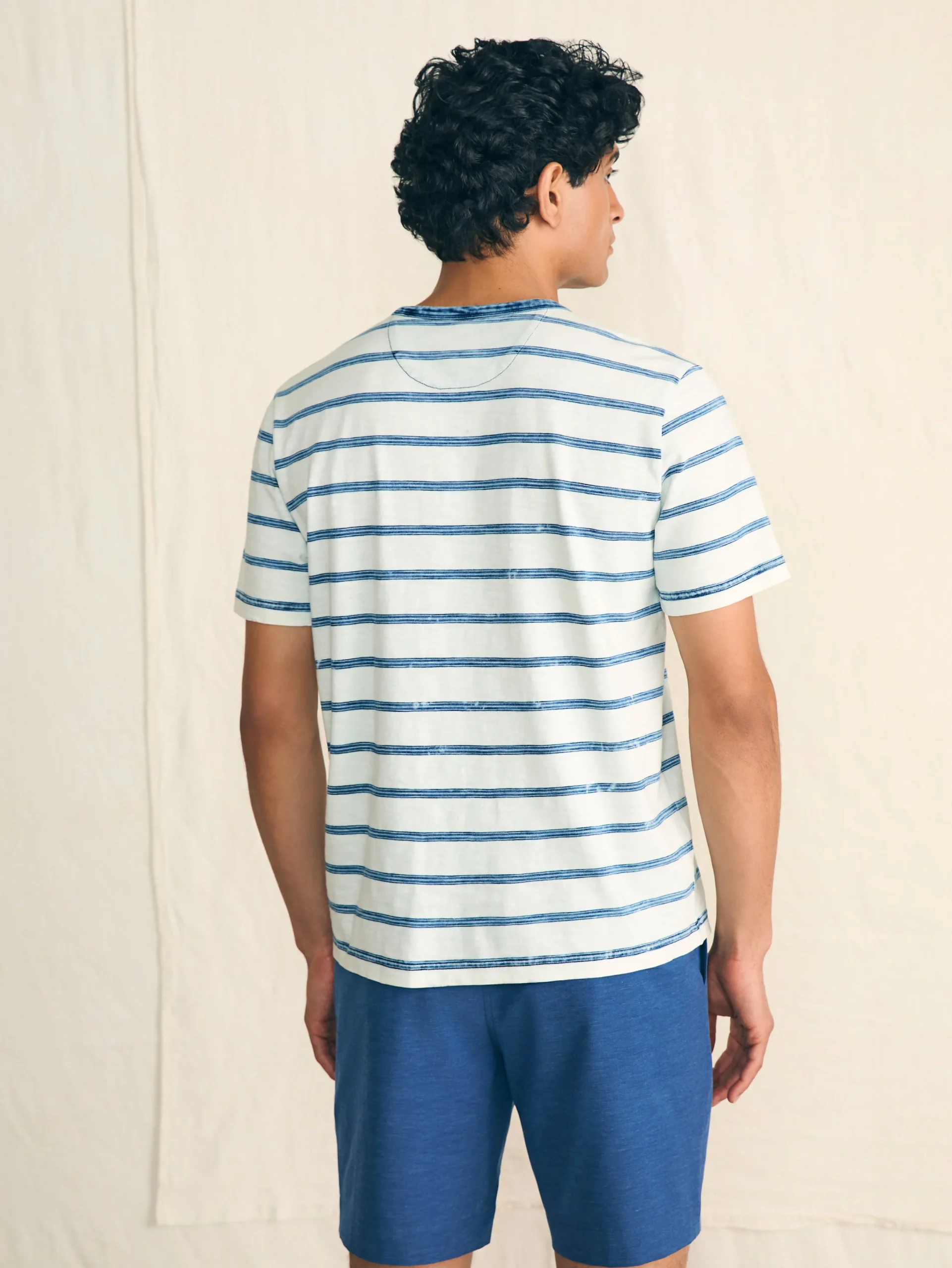Faherty Brand Short-Sleeve Indigo Pocket Tee -
