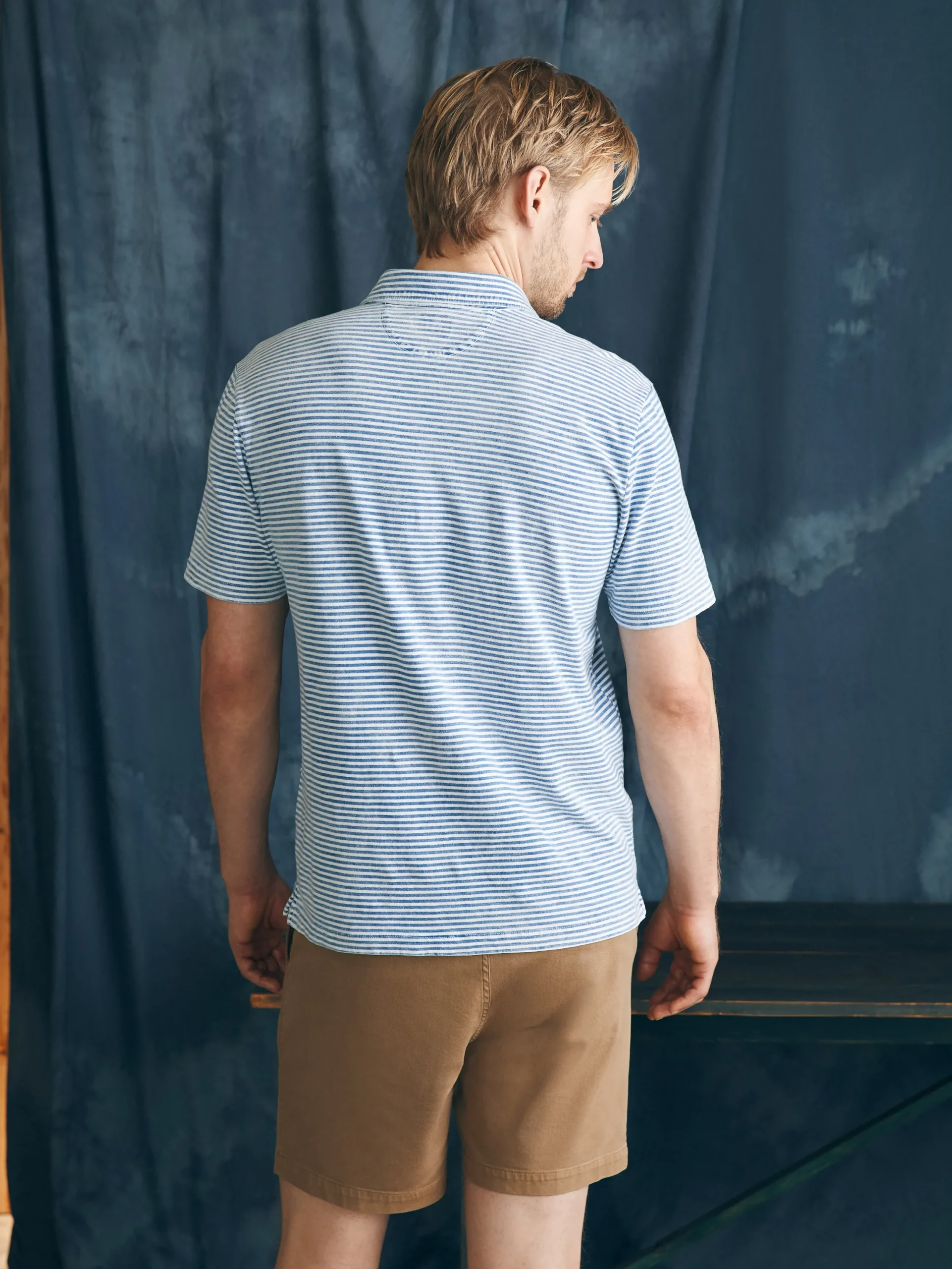 Faherty Brand Short-Sleeve Indigo Polo Shirt -