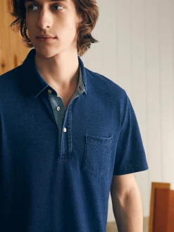 Faherty Brand Short-Sleeve Indigo Polo Shirt -