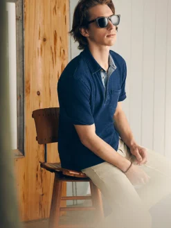 Faherty Brand Short-Sleeve Indigo Polo Shirt -
