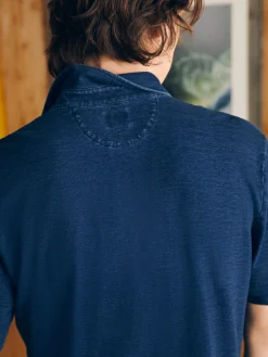 Faherty Brand Short-Sleeve Indigo Polo Shirt -