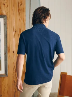 Faherty Brand Short-Sleeve Indigo Polo Shirt -