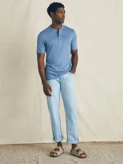 Faherty Brand Short-Sleeve Linen Henley -