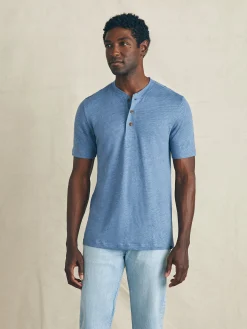 Faherty Brand Short-Sleeve Linen Henley -