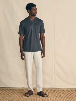 Faherty Brand Short-Sleeve Linen Henley -