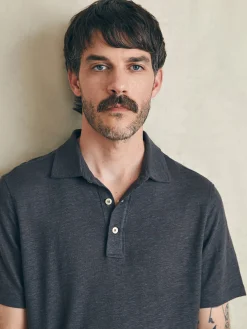 Faherty Brand Short-Sleeve Linen Polo -