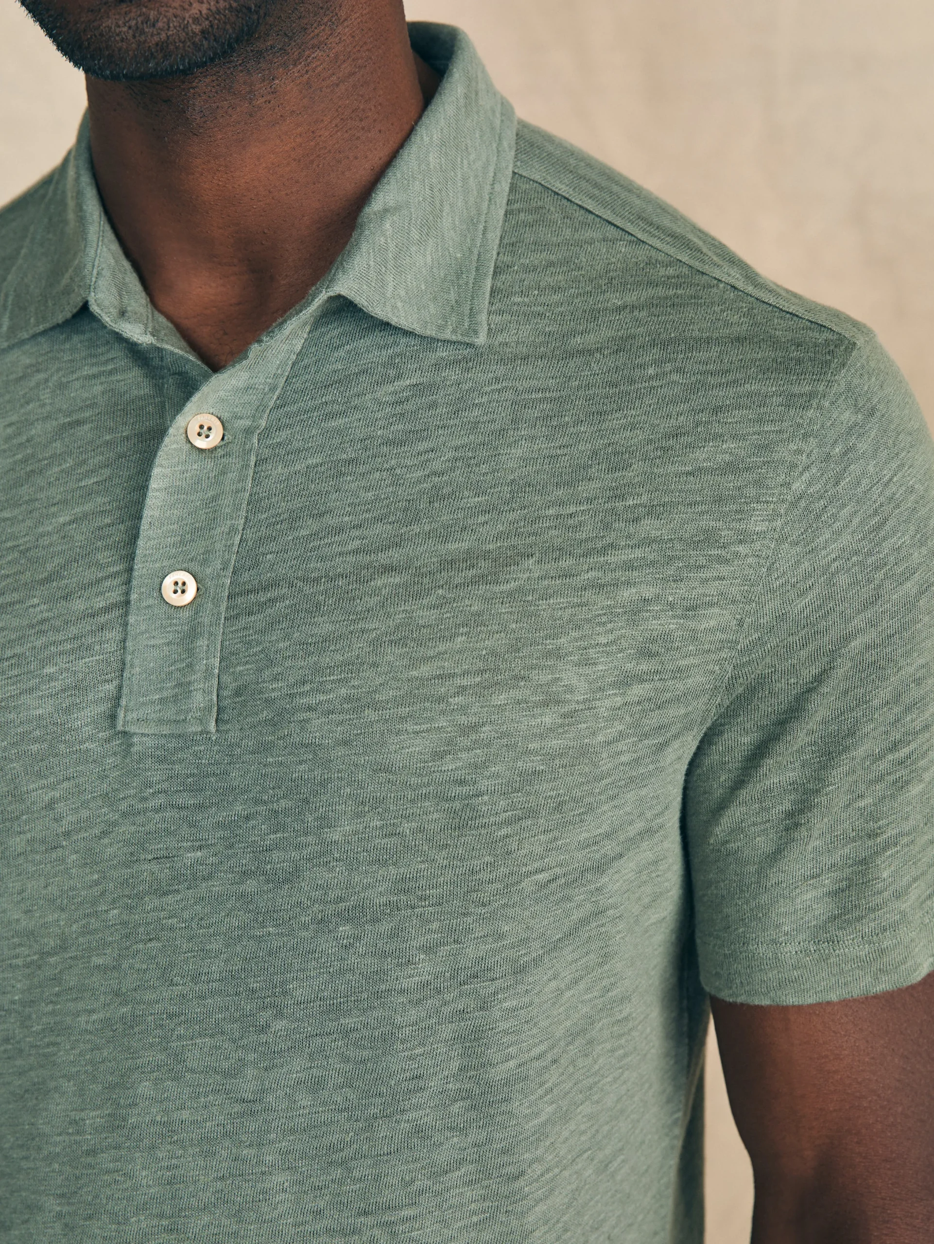 Faherty Brand Short-Sleeve Linen Polo -