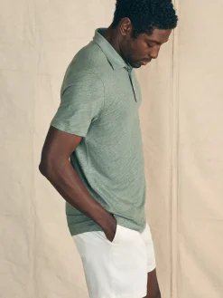 Faherty Brand Short-Sleeve Linen Polo -