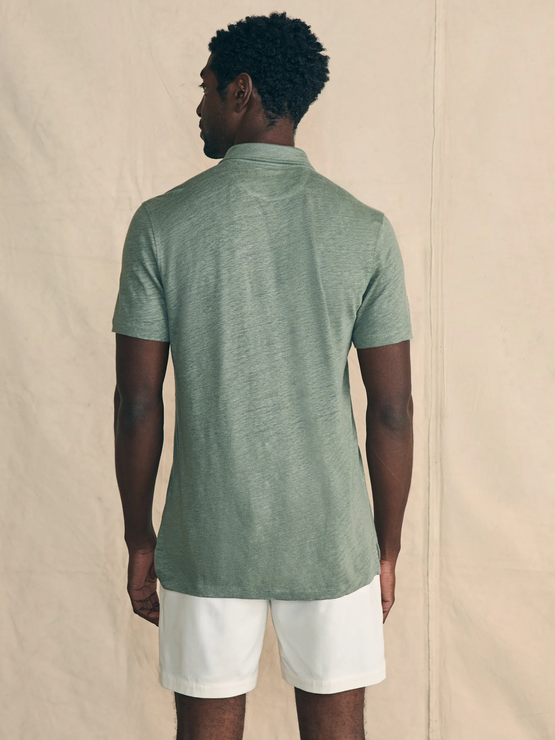 Faherty Brand Short-Sleeve Linen Polo -