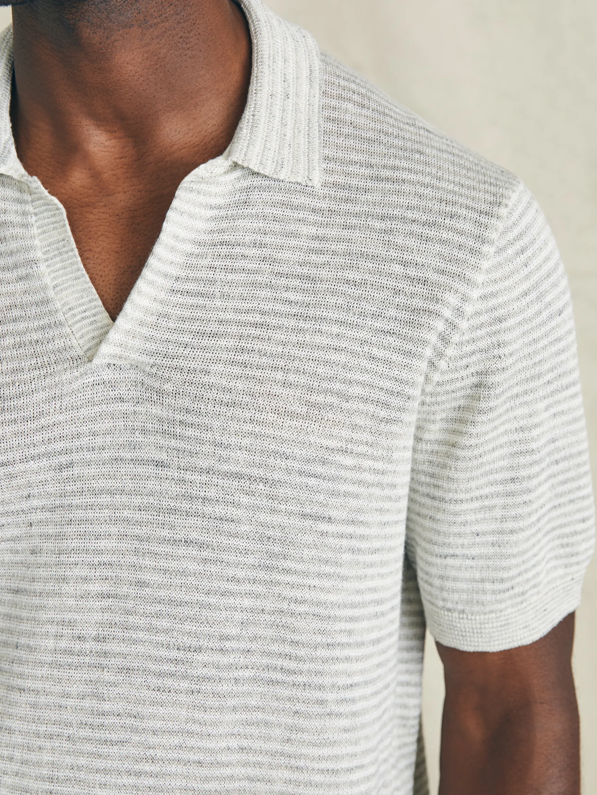Faherty Brand Short-Sleeve Linen Sweater Polo -