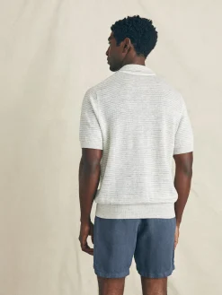 Faherty Brand Short-Sleeve Linen Sweater Polo -