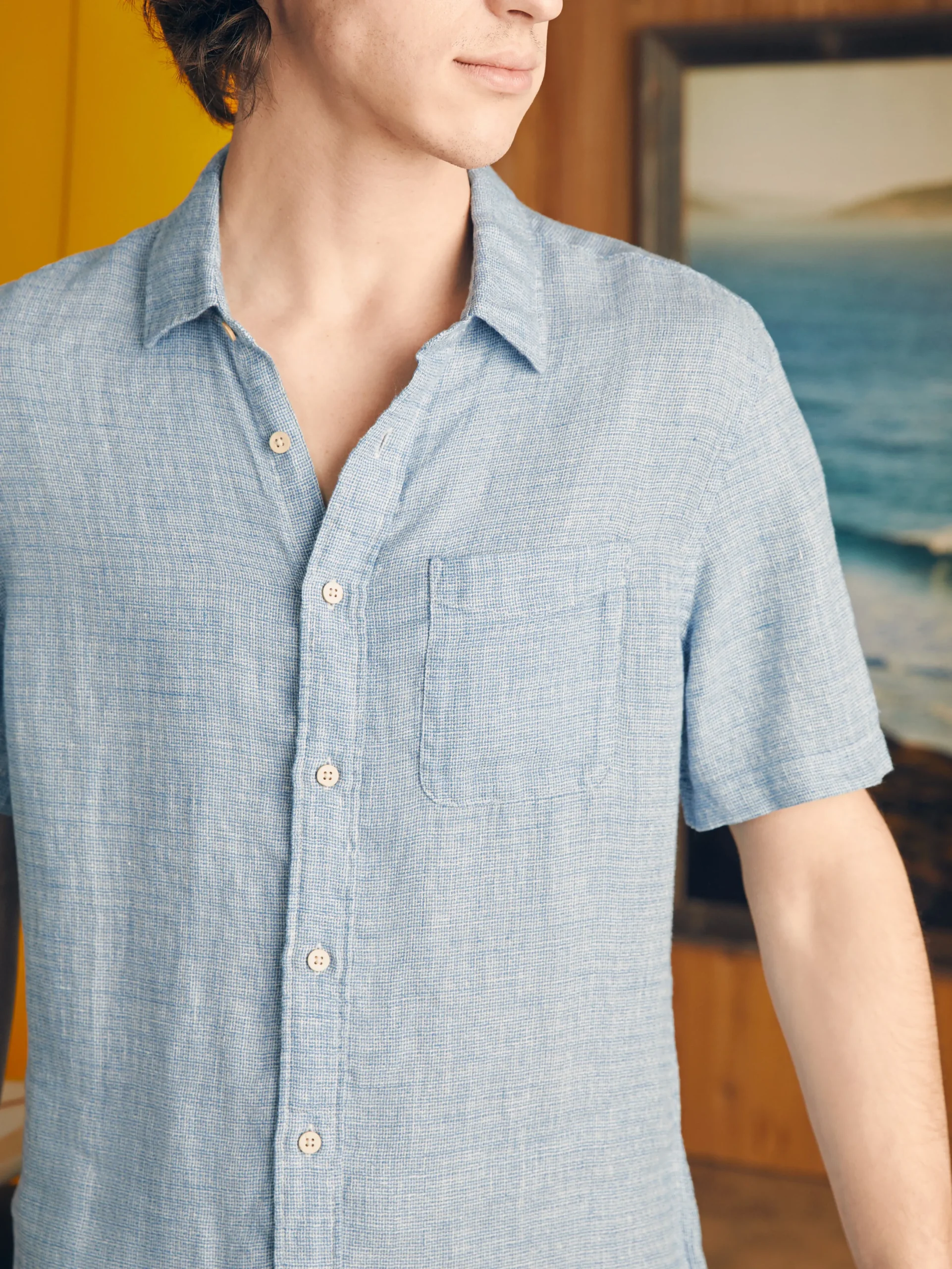 Faherty Brand Short-Sleeve Palma Linen Shirt (Tall) -
