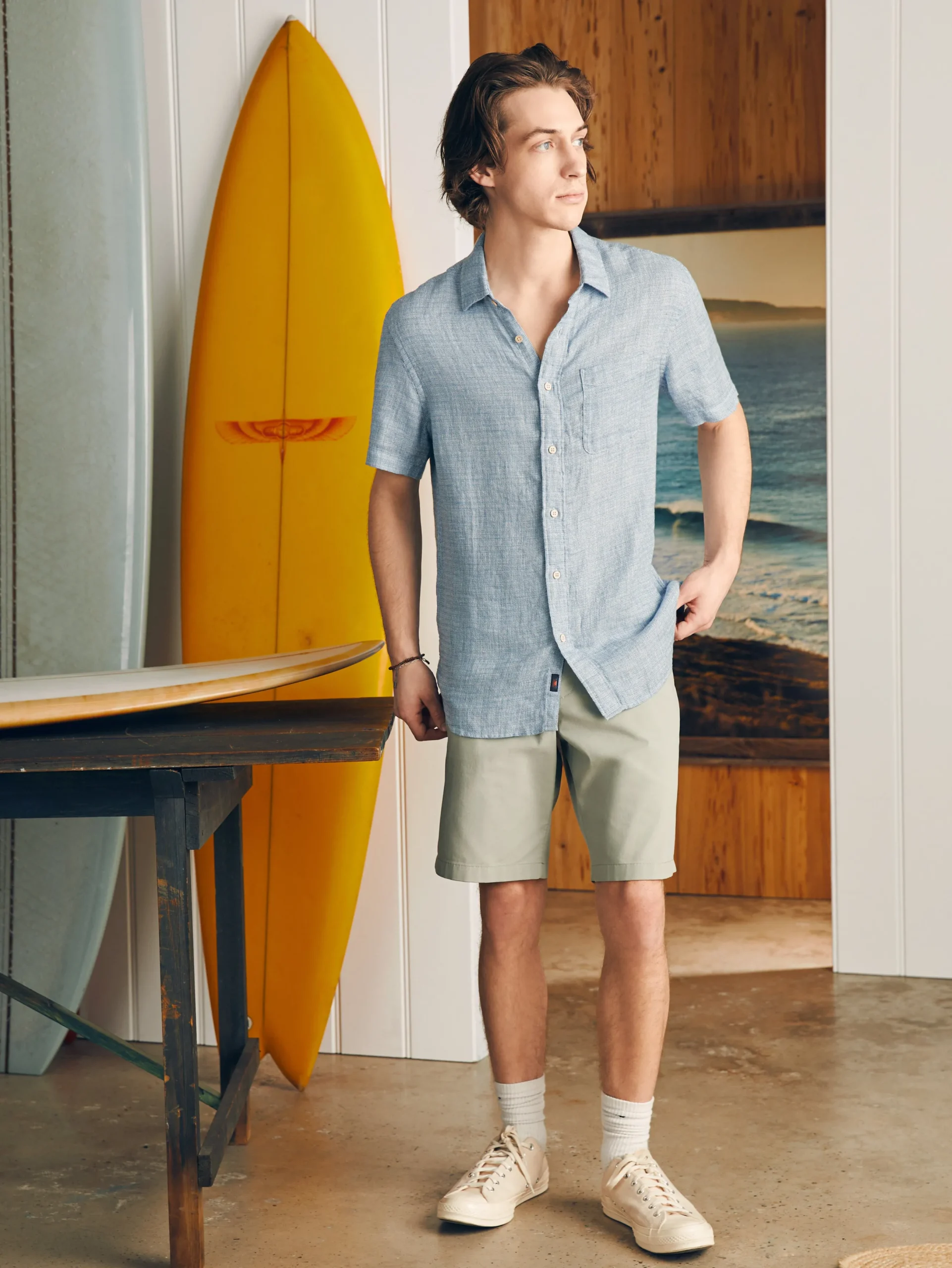 Faherty Brand Short-Sleeve Palma Linen Shirt (Tall) -