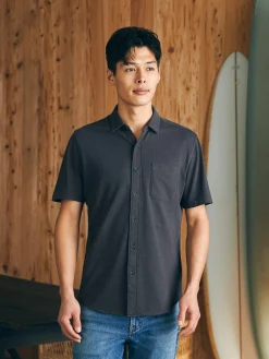 Faherty Brand Short-Sleeve Sunwashed Knit Shirt (Single Pocket) -