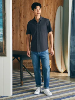 Faherty Brand Short-Sleeve Sunwashed Knit Shirt (Single Pocket) -