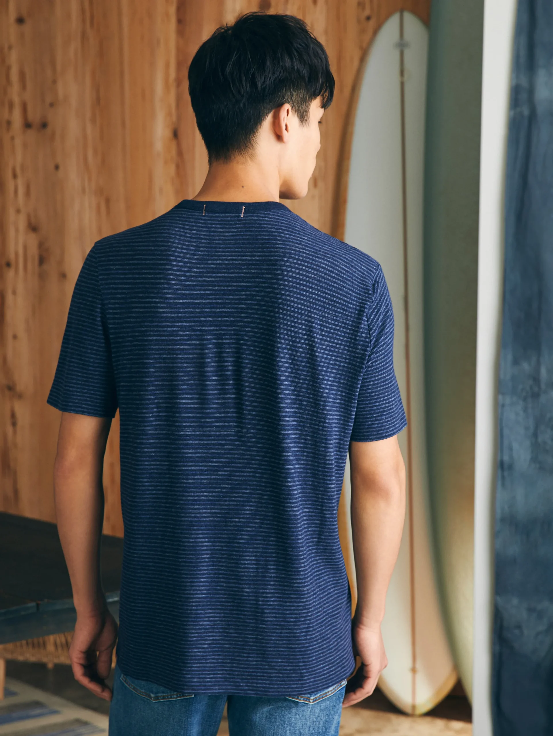 Faherty Brand Short-Sleeve Vintage Chambray Tee -