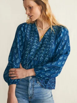 Women Faherty Brand Silk Blend Solstice Top -