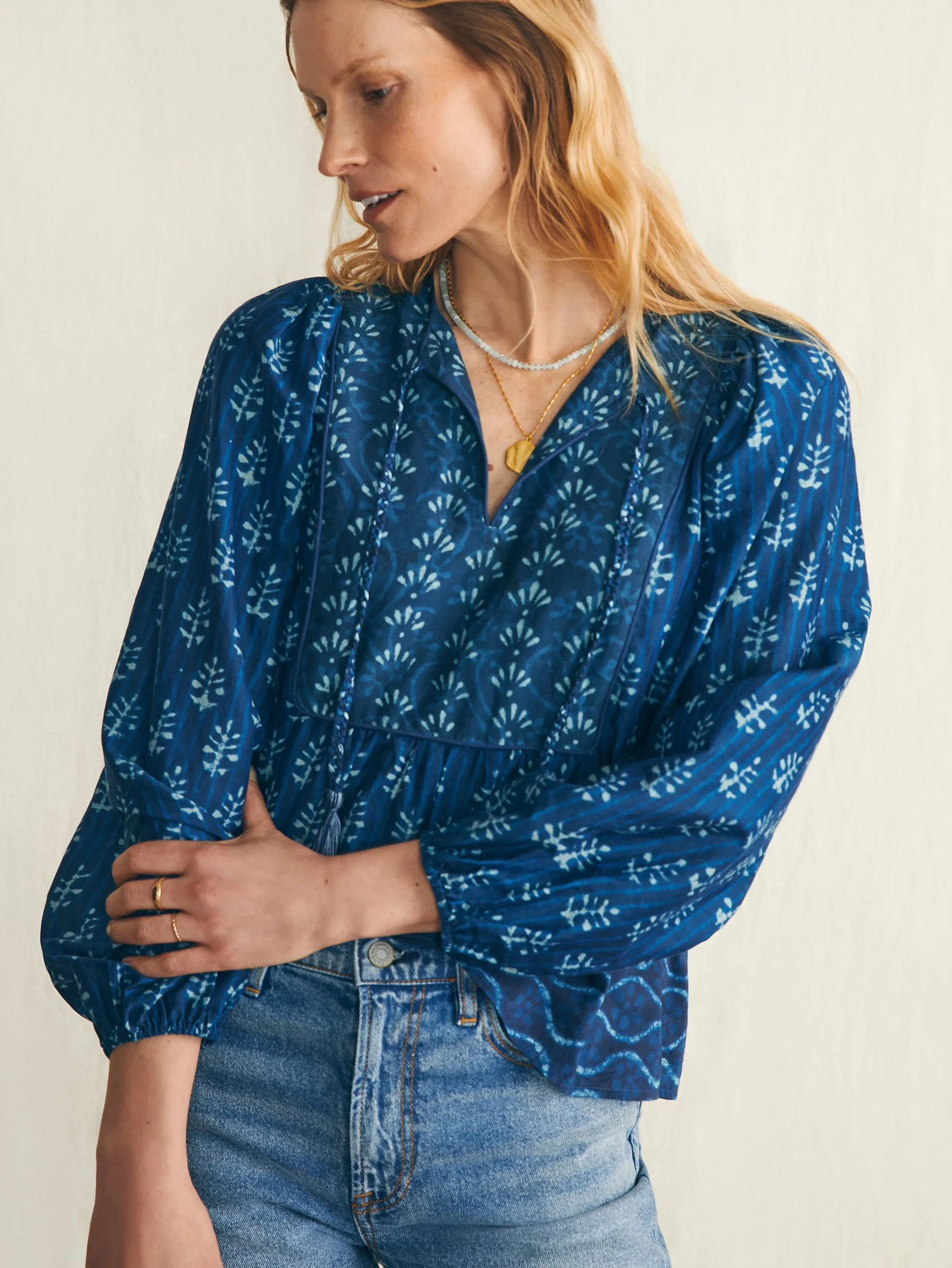 Women Faherty Brand Silk Blend Solstice Top -