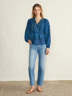 Women Faherty Brand Silk Blend Solstice Top -