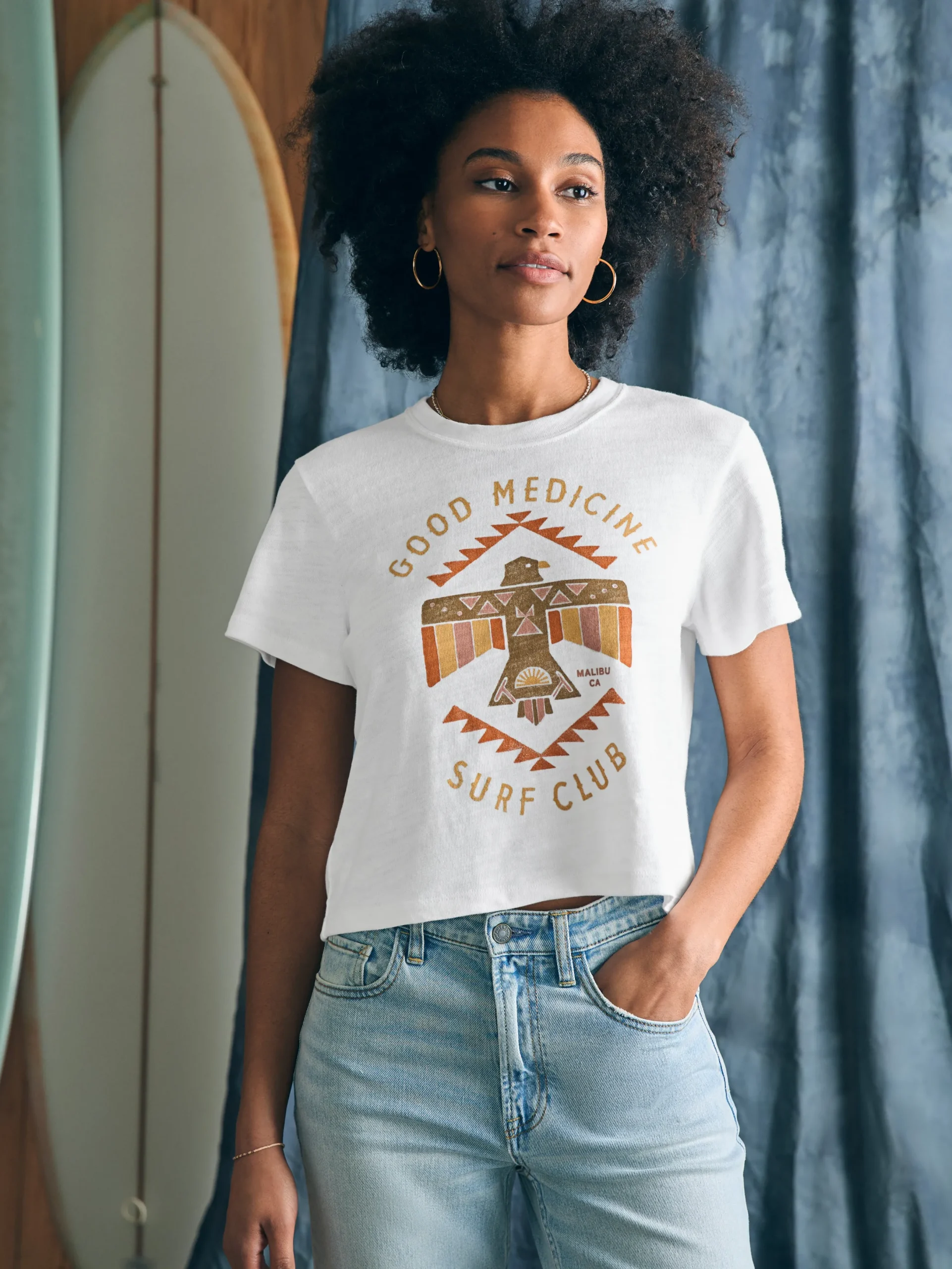 Women Faherty Brand Steven Paul Judd Good Medicine Sunwashed Slub Tee -