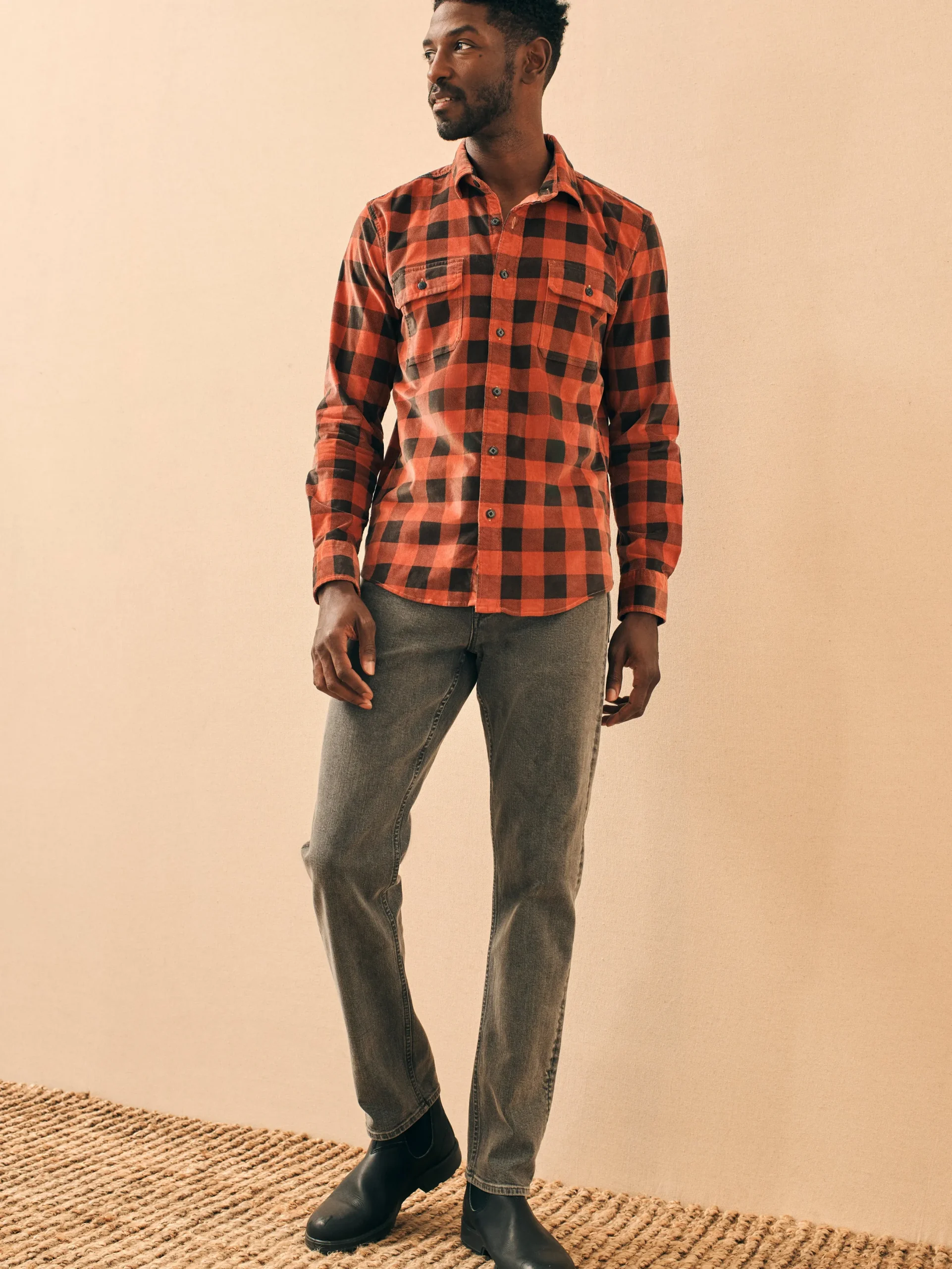 Faherty Brand Stretch Corduroy Work Shirt -