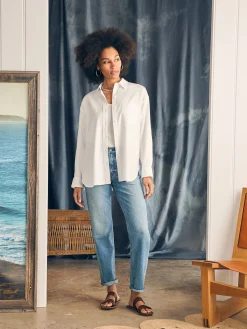 Women Faherty Brand Stretch Oxford Relaxed Shirt -