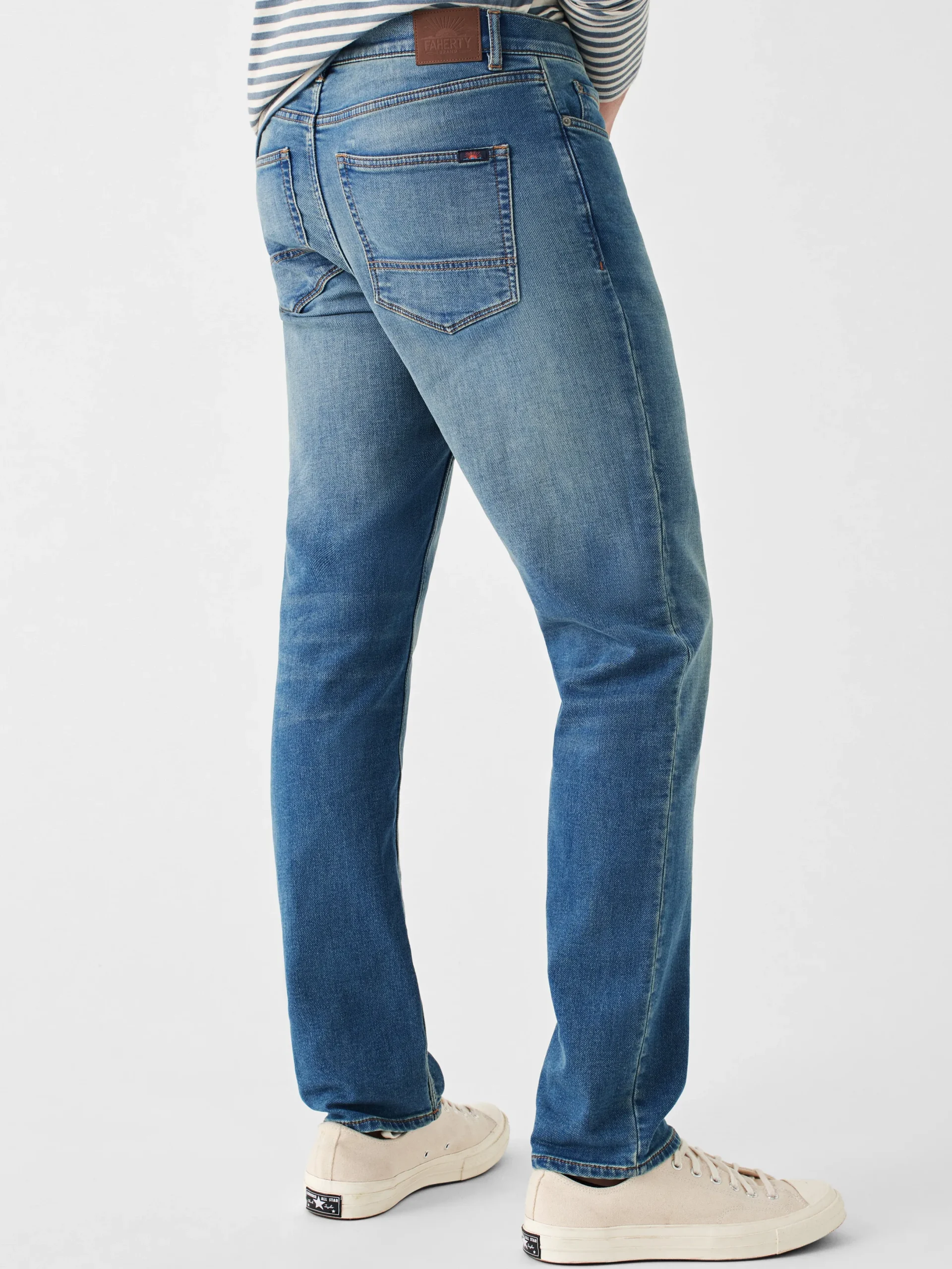 Faherty Brand Stretch Terry Indigo 5-Pocket Pant (32" Inseam) -