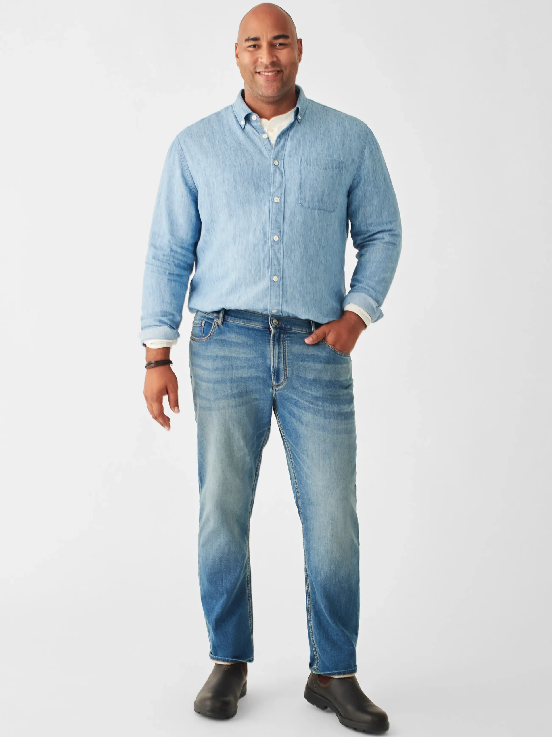 Faherty Brand Stretch Terry Indigo 5-Pocket Pant (32" Inseam) -