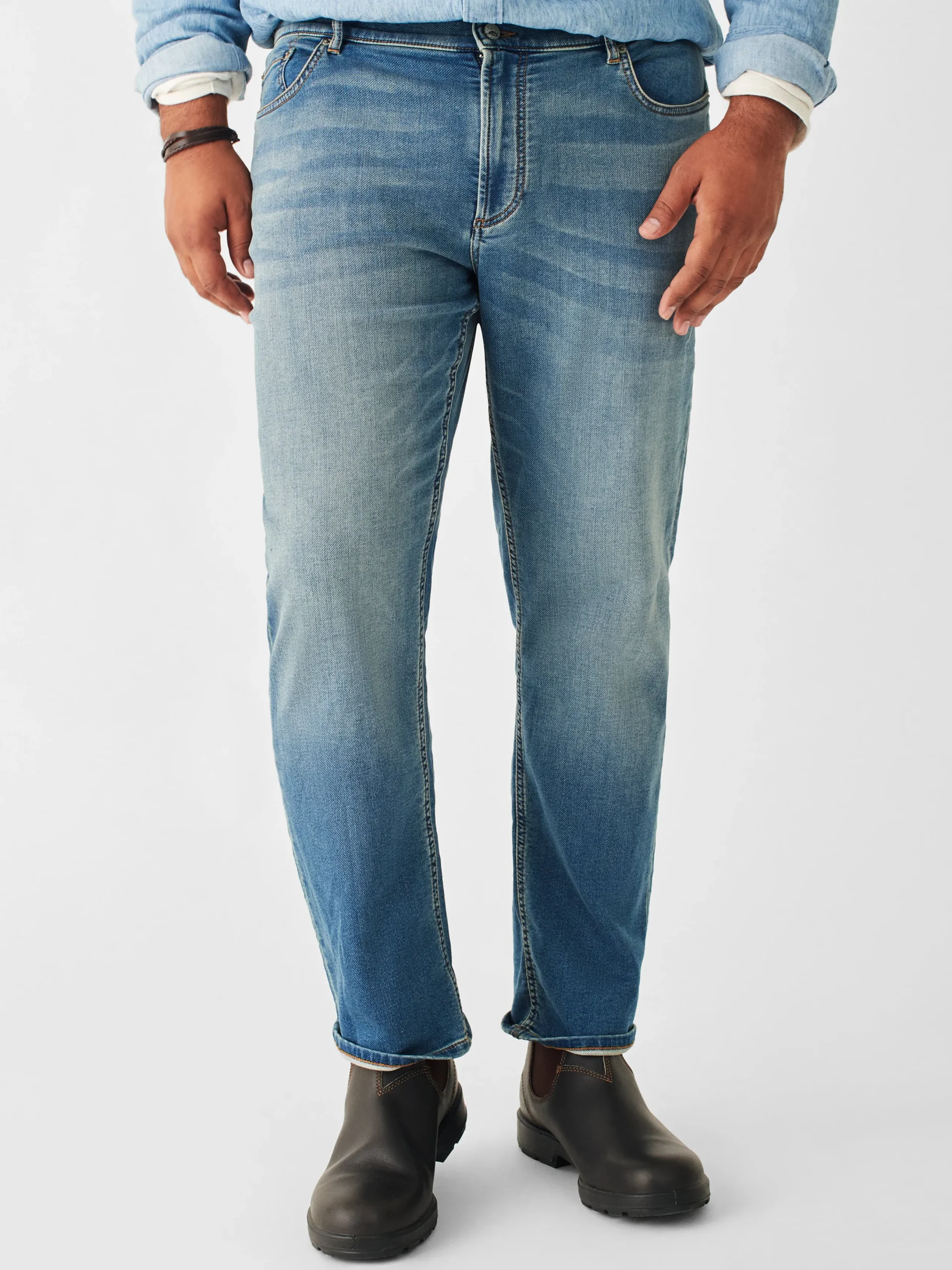 Faherty Brand Stretch Terry Indigo 5-Pocket Pant (32" Inseam) -