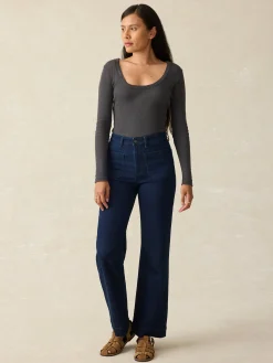 Women Faherty Brand Stretch Terry Patch Pocket Ankle Pant -
