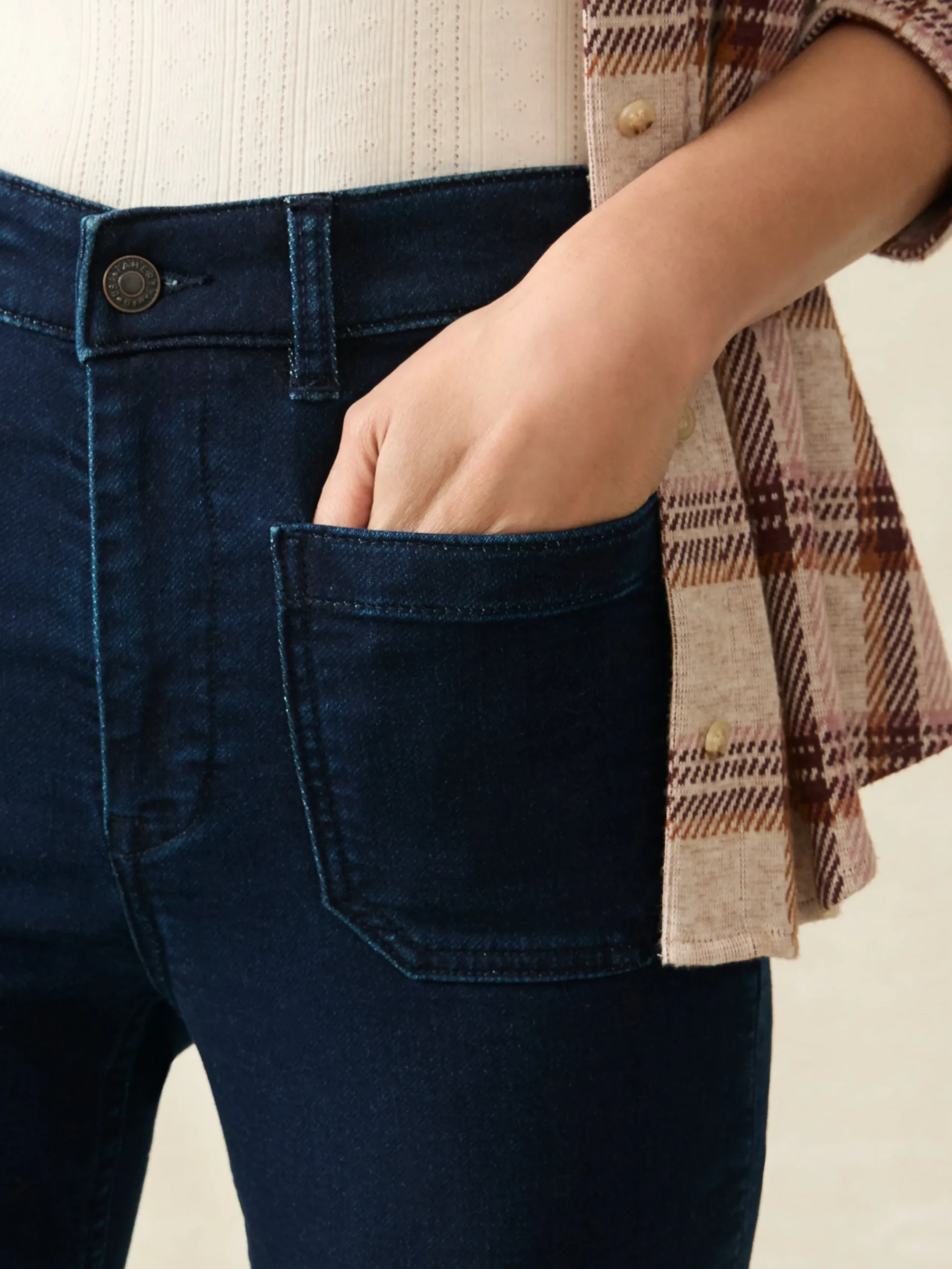 Women Faherty Brand Stretch Terry Patch Pocket Pant -