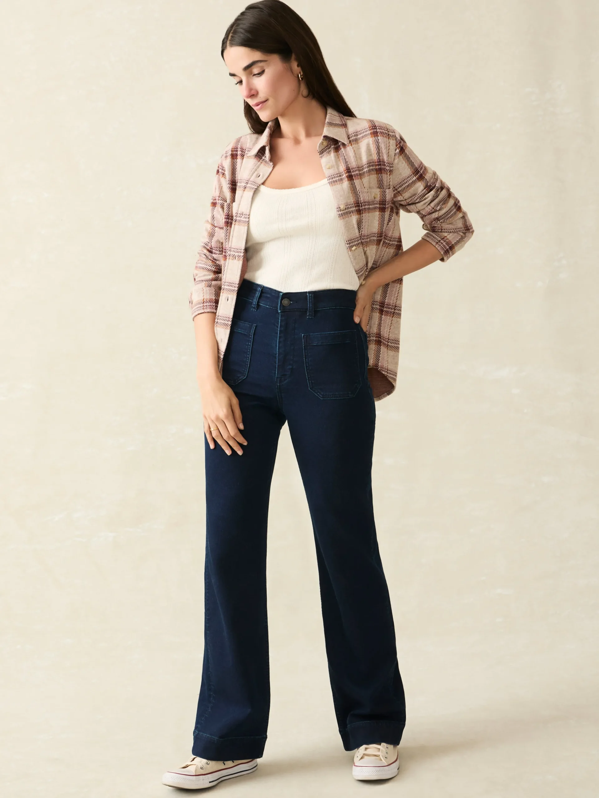 Women Faherty Brand Stretch Terry Patch Pocket Pant -