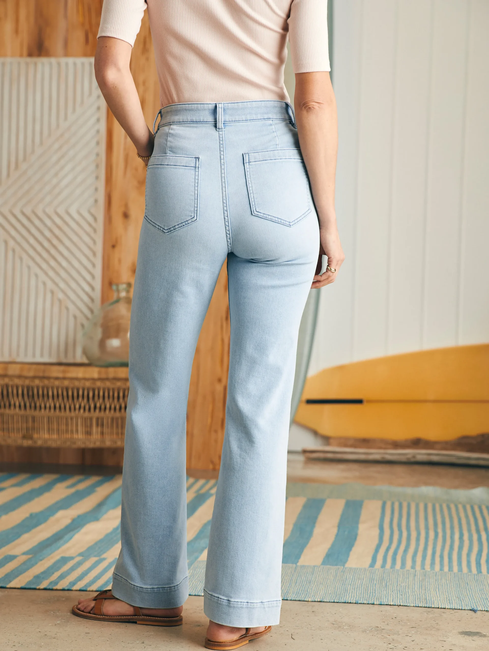 Women Faherty Brand Stretch Terry Patch Pocket Pant -