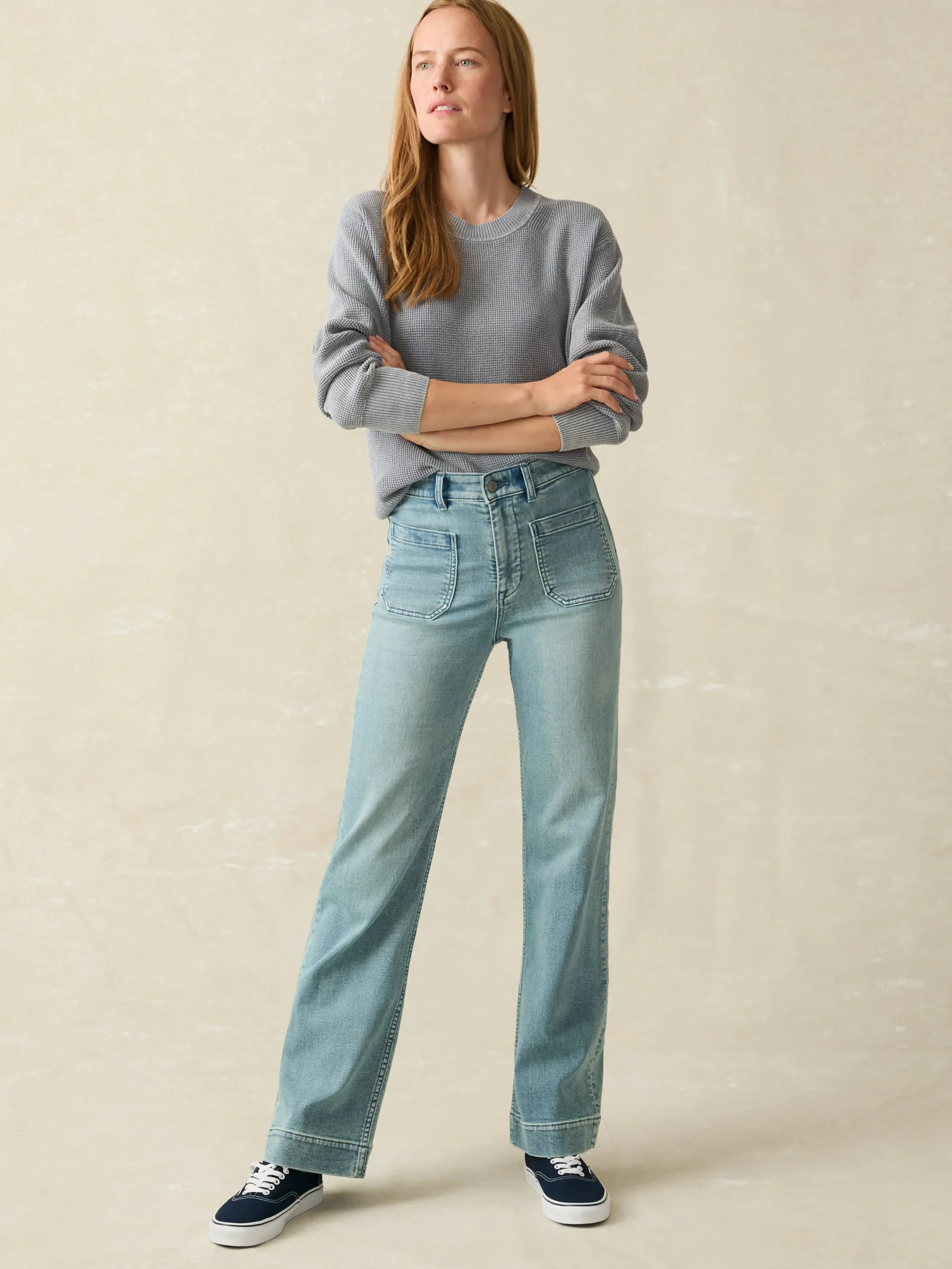 Women Faherty Brand Stretch Terry Patch Pocket Pant -