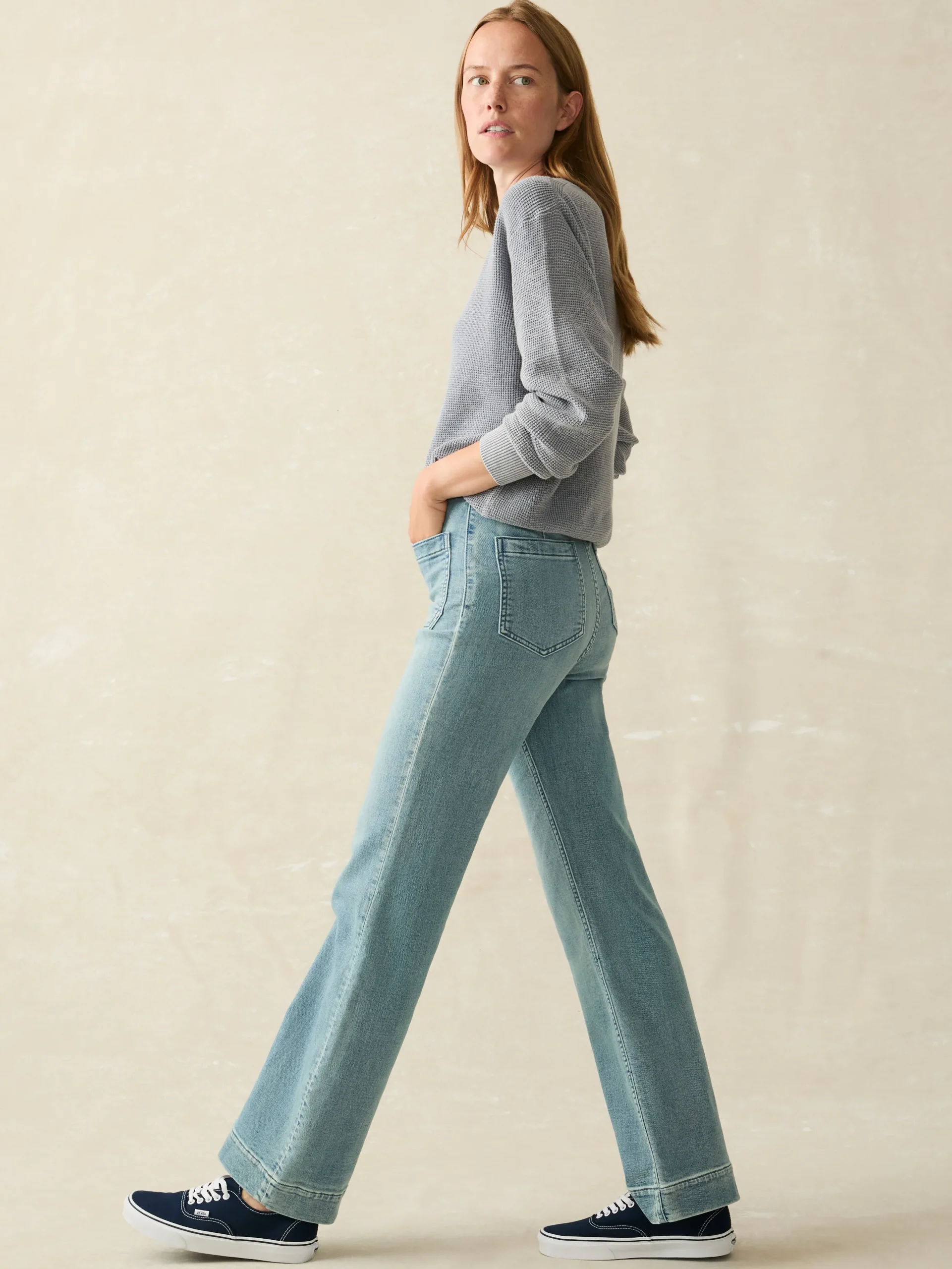 Women Faherty Brand Stretch Terry Patch Pocket Pant -