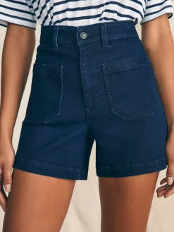 Women Faherty Brand Stretch Terry Patch Pocket Short -