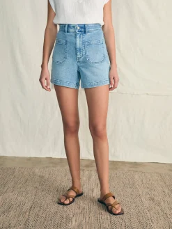 Women Faherty Brand Stretch Terry Patch Pocket Short -