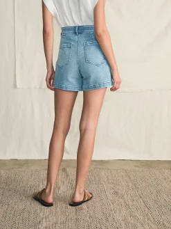 Women Faherty Brand Stretch Terry Patch Pocket Short -