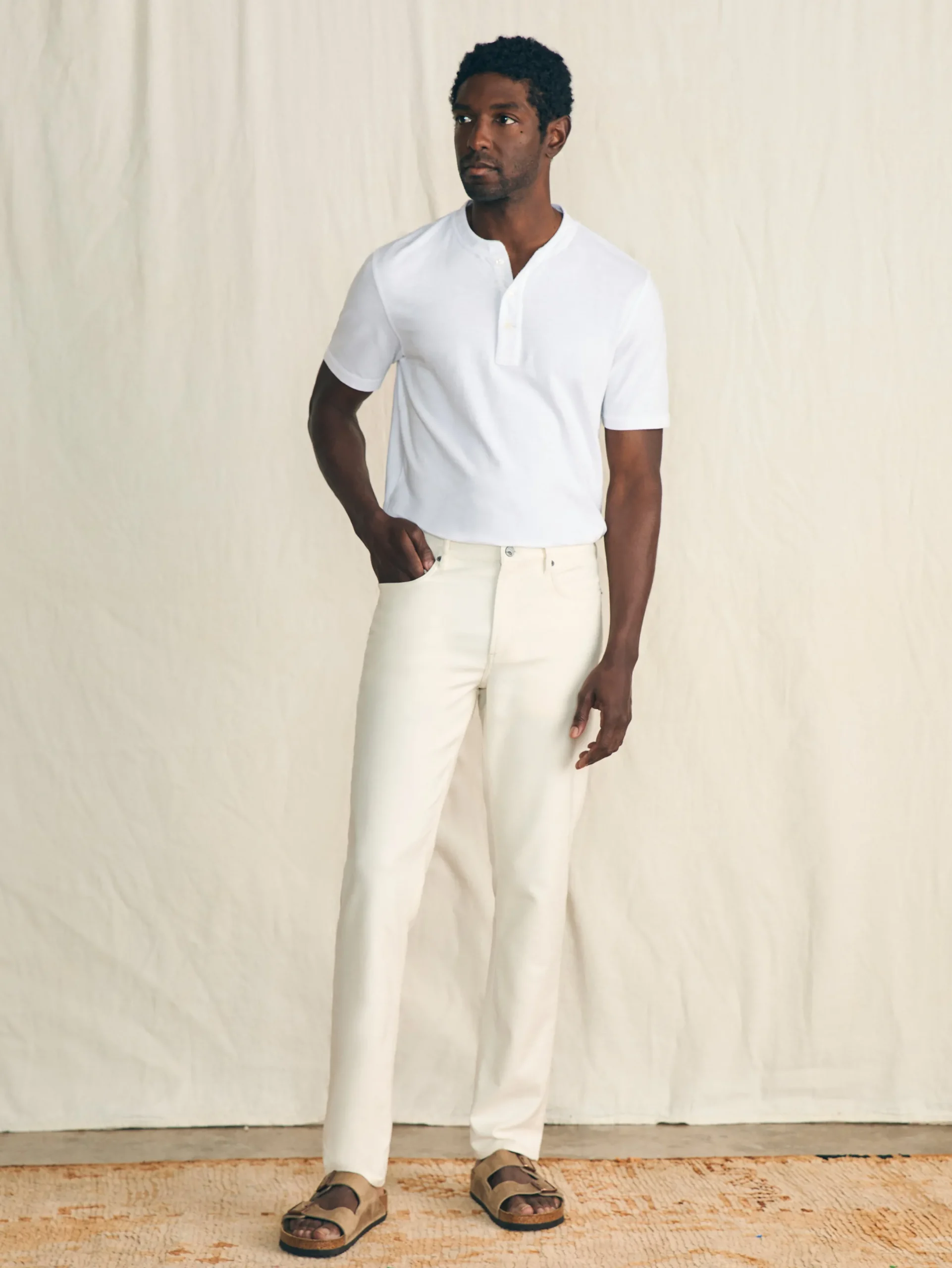 Faherty Brand Stretch Terry 5-Pocket Athletic Fit Pant (32" Inseam) -