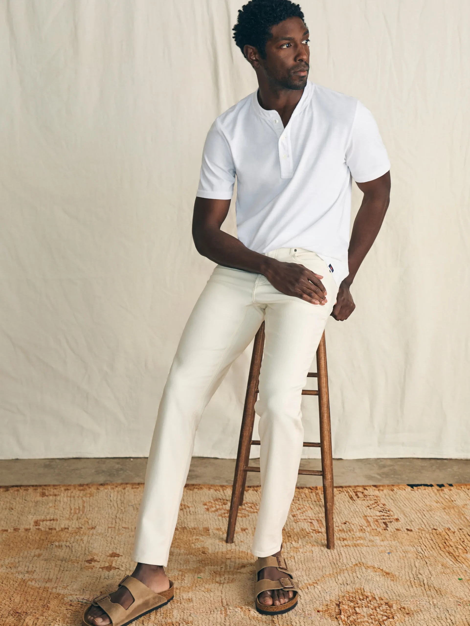 Faherty Brand Stretch Terry 5-Pocket Athletic Fit Pant (32" Inseam) -
