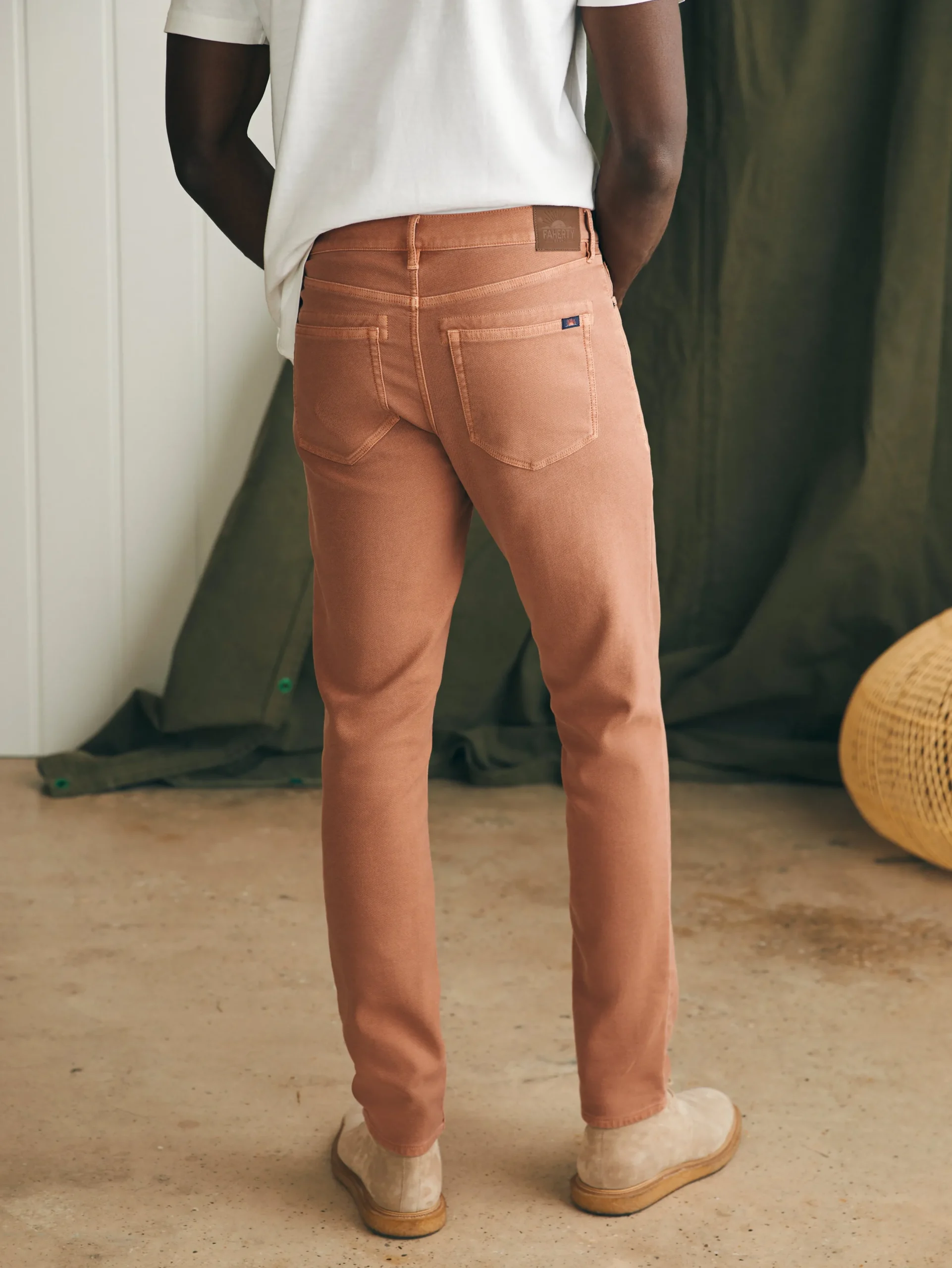 Faherty Brand Stretch Terry 5-Pocket Athletic Fit Pant (32" Inseam) -