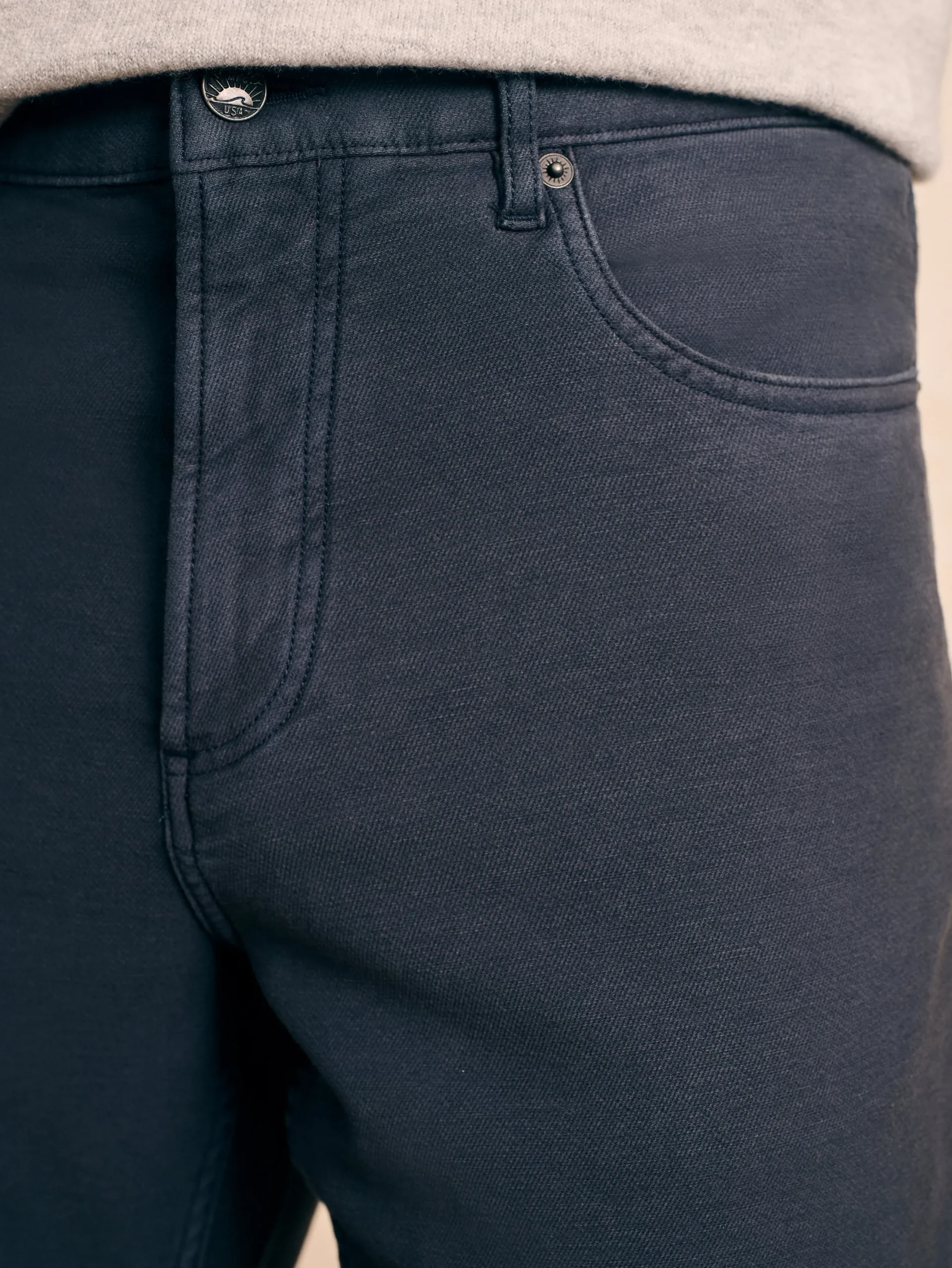 Faherty Brand Stretch Terry 5-Pocket Athletic Fit Pant -