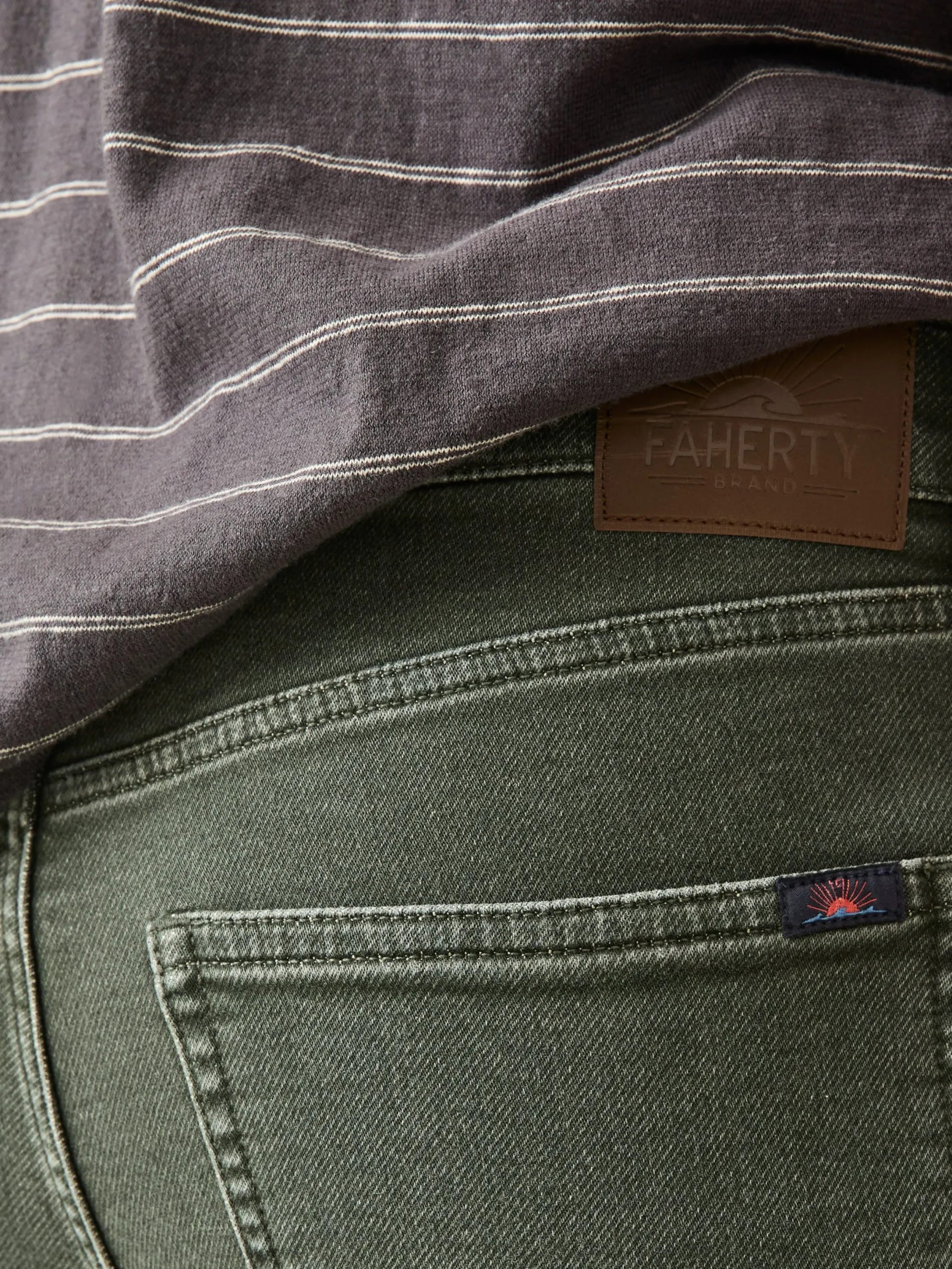 Faherty Brand Stretch Terry 5-Pocket Athletic Fit Pant -