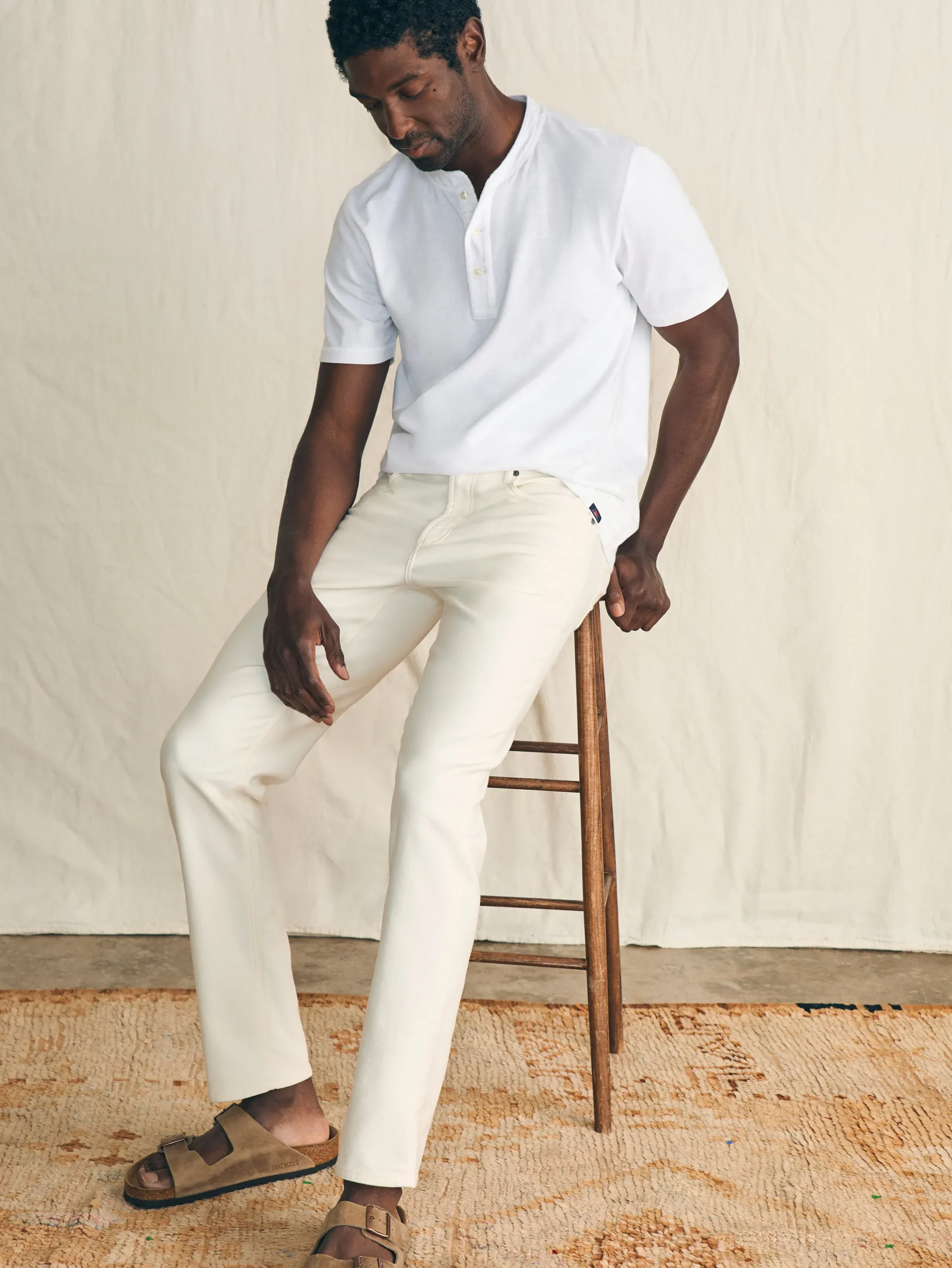 Faherty Brand Stretch Terry™ 5-Pocket Pant (32" Inseam) -