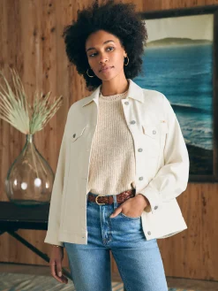Women Faherty Brand Stretch Terry Trucker Jacket -