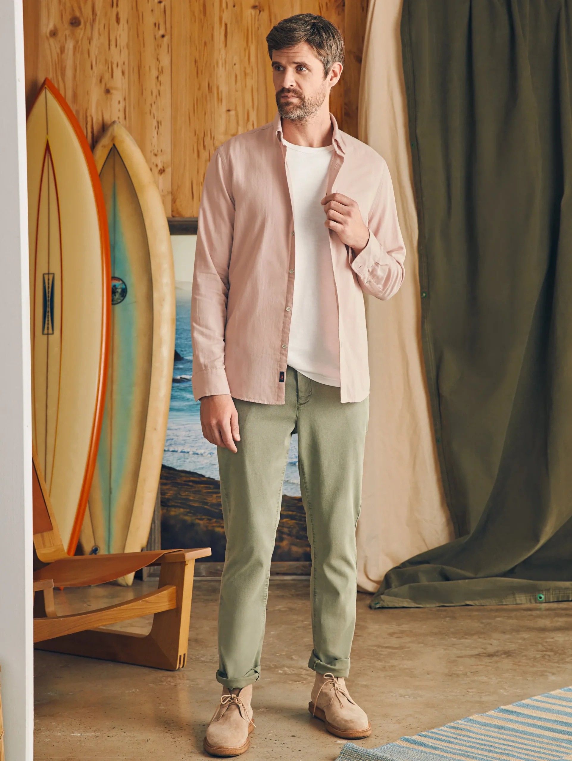 Faherty Brand Sunwashed Chambray Shirt -